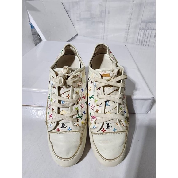 Authentic Louis Vuitton 2008 Multicolored Monogram Pattern Sneakers Size 38.5 - Picture 1 of 15